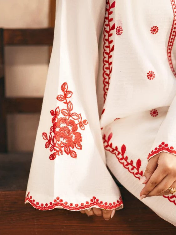 Alyana β Embroidered 2-Piece Arabic Lawn Set (Shirt & Plazo)