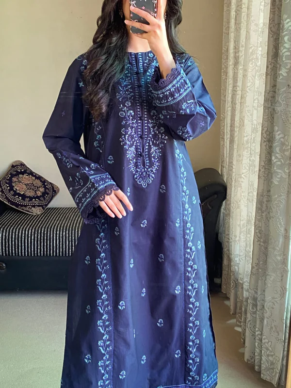 Zimal Blue β Embroidered 2-Piece Pure Lawn Set