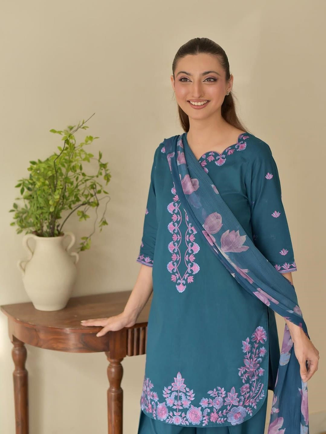 EZMA – Luxury Embroidered 3-Piece Suit (Stitched)