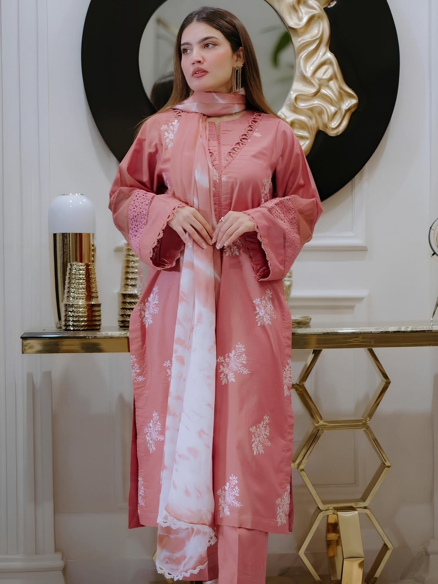 Horiya β Fully Embroidered Lawn Co-Ord Set (Shirt + Trouser)