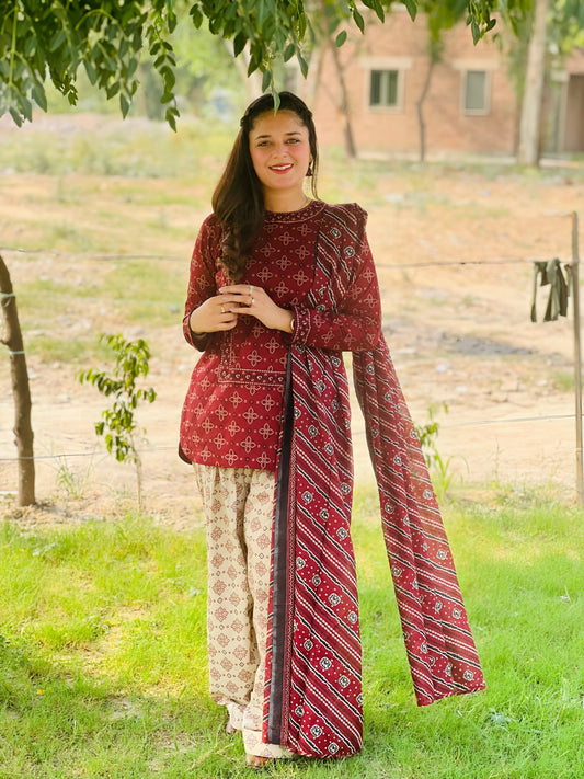 PHOOLKARI – Folk Floral Printed Suit
