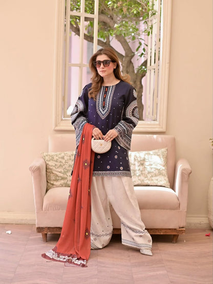 Rangrez – Heavy Embroidered 3-Piece Suit (Stitched)