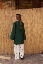 Playful Hearts – Solid Kurta with Printed Trousers