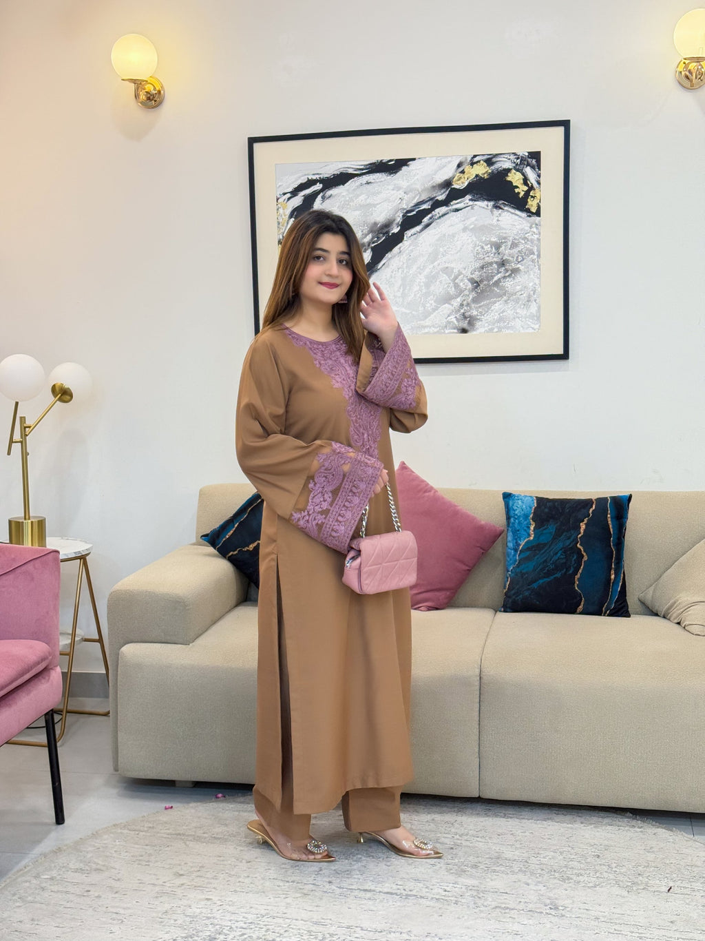 Mauve Aura – Luxury Embroidered Suit