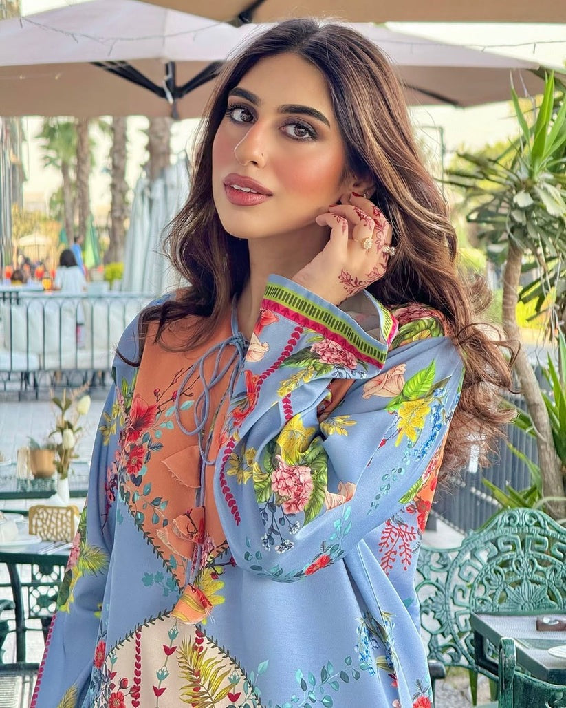 Sunset Bloom Cord Set – Digital Printed 2-Piece Dress