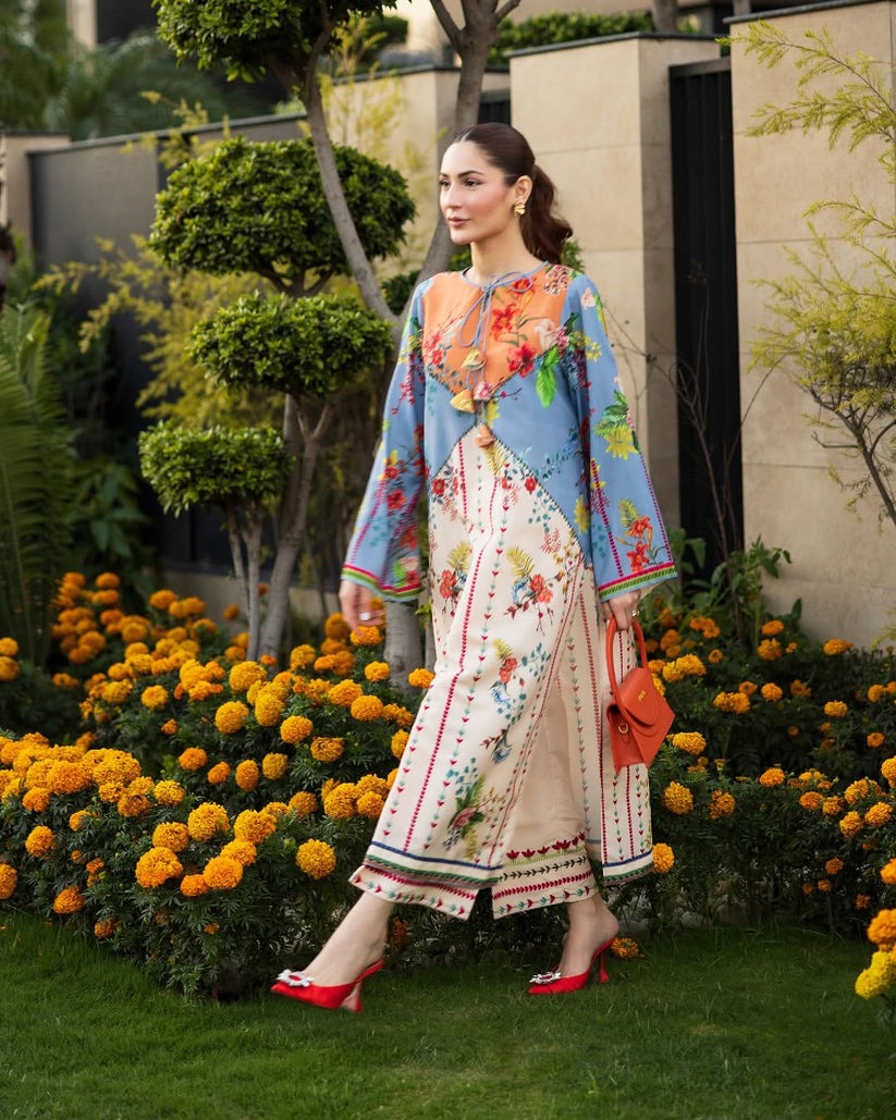 Sunset Bloom Cord Set – Digital Printed 2-Piece Dress