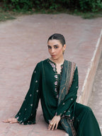 Ziva Green – Luxury Embroidered Co-Ord Set (2-Piece)