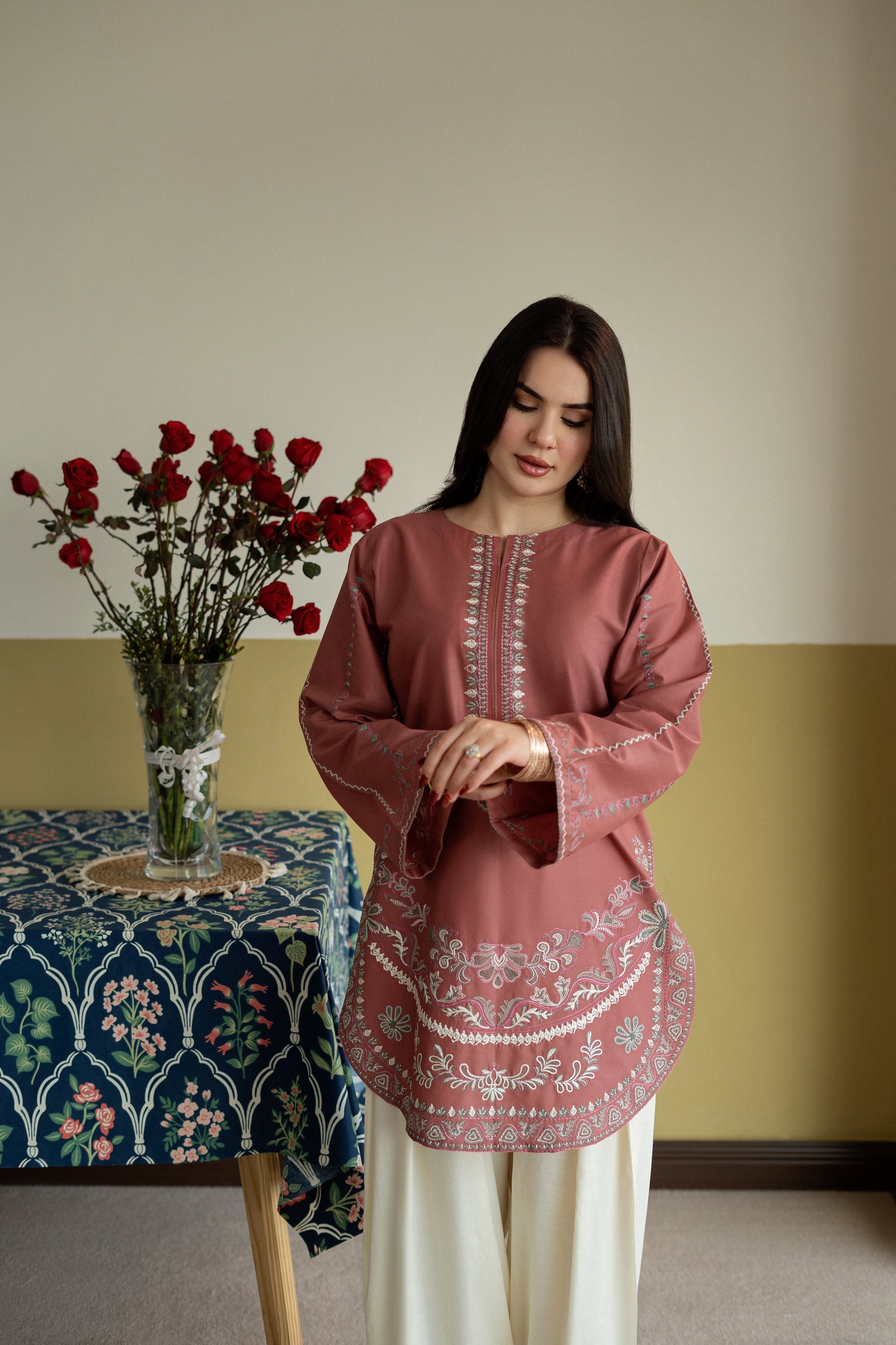 Blush Aura Embroidered 2PC