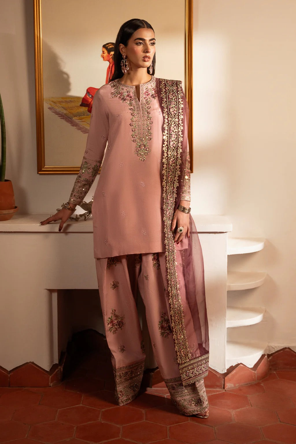Zarqaa Emb 3PC | Luxury Party Wear