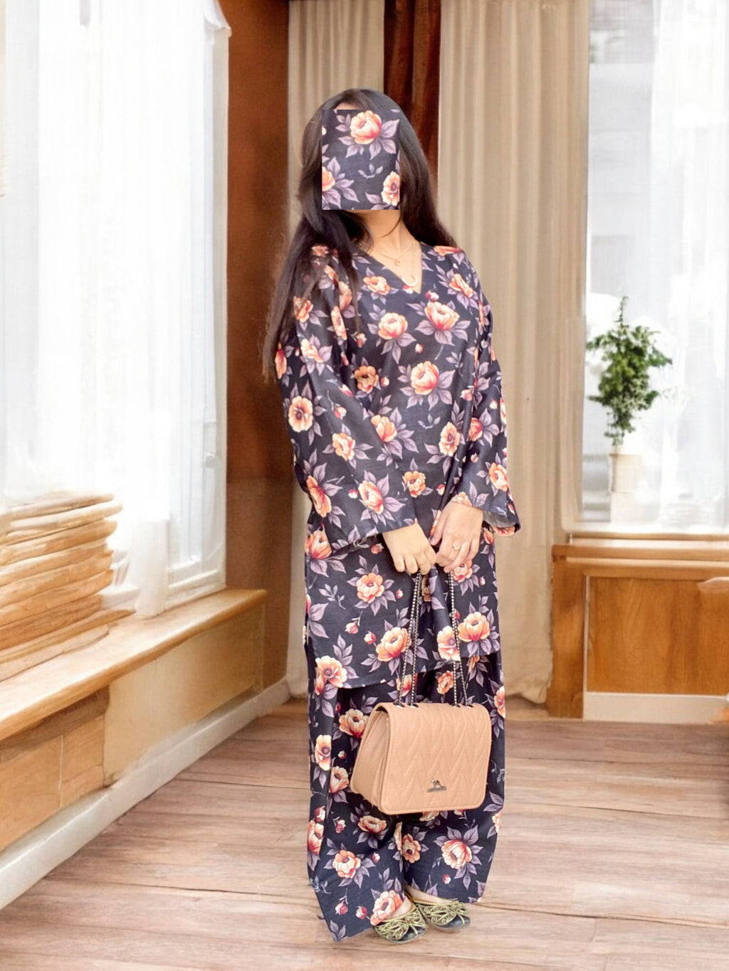 Farshi Shalwar – Digital Printed 2-Piece Khaddar Dress (Stitched) 003