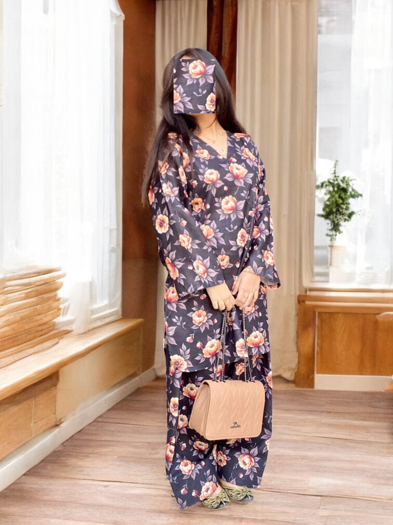 Farshi Shalwar – Digital Printed 2-Piece Khaddar Dress (Stitched) 003