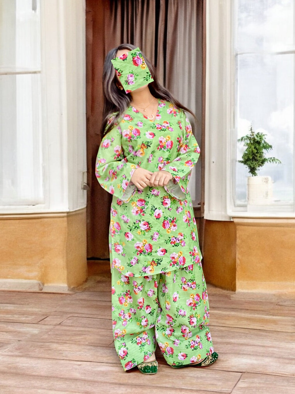 Farshi Shalwar – Digital Printed 2-Piece Khaddar Dress (Stitched) 004