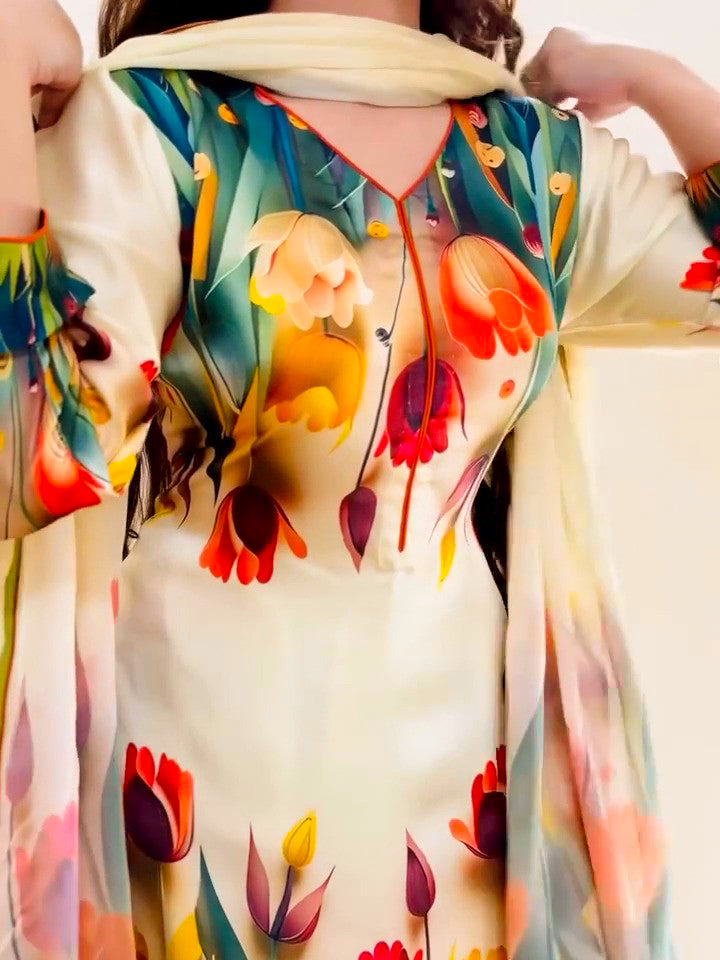 Inaya – Elegant Printed 3-Piece Suit