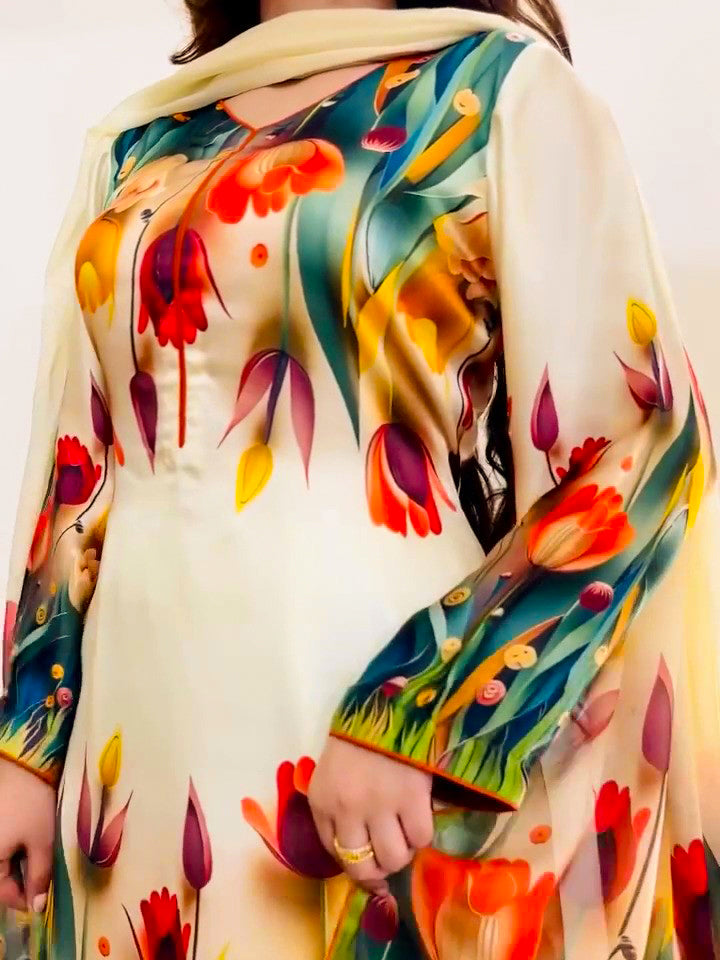 Inaya – Elegant Printed 3-Piece Suit