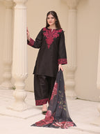 Zaroon – Luxury Embroidered 3-Piece Lawn Set with Farshi Shalwar