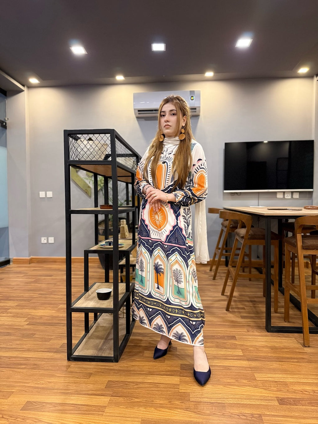 Palm Leaf – Printed Maxi (Stitched)