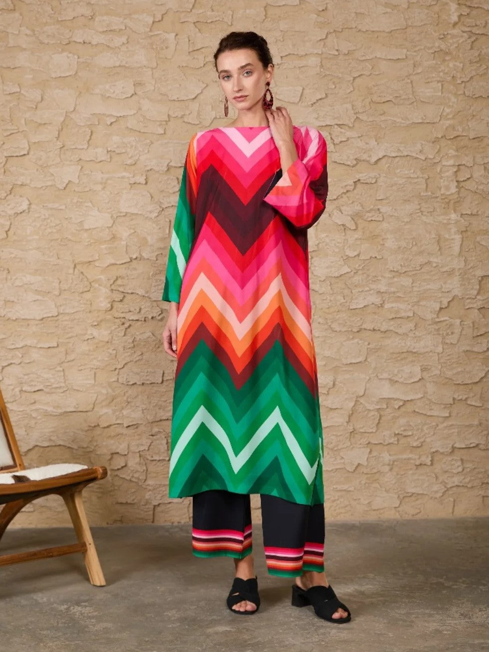 Rang Mehal – Vibrant Chevron Kurta