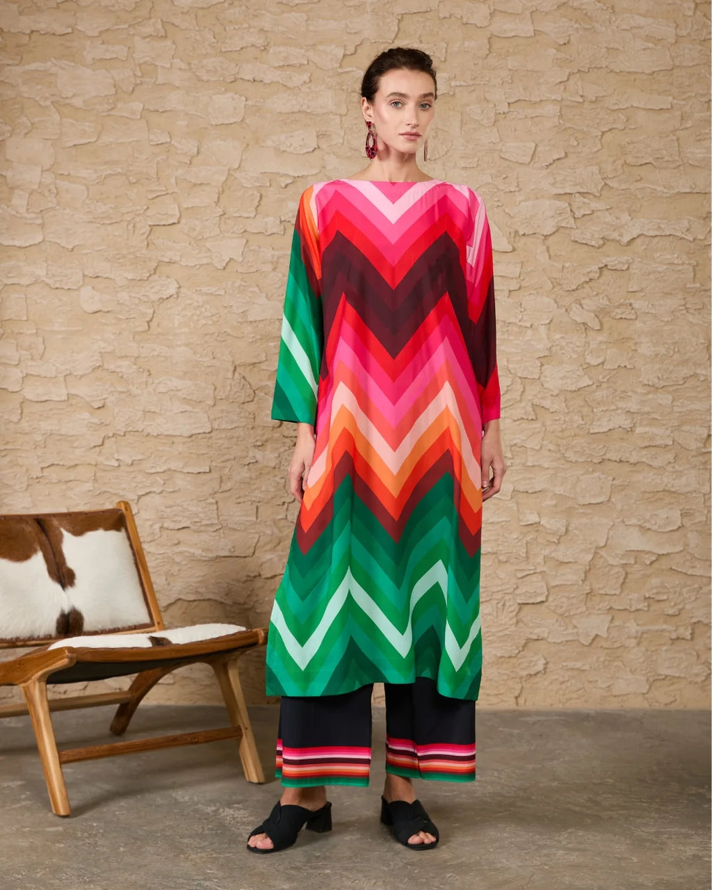 Rang Mehal – Vibrant Chevron Kurta