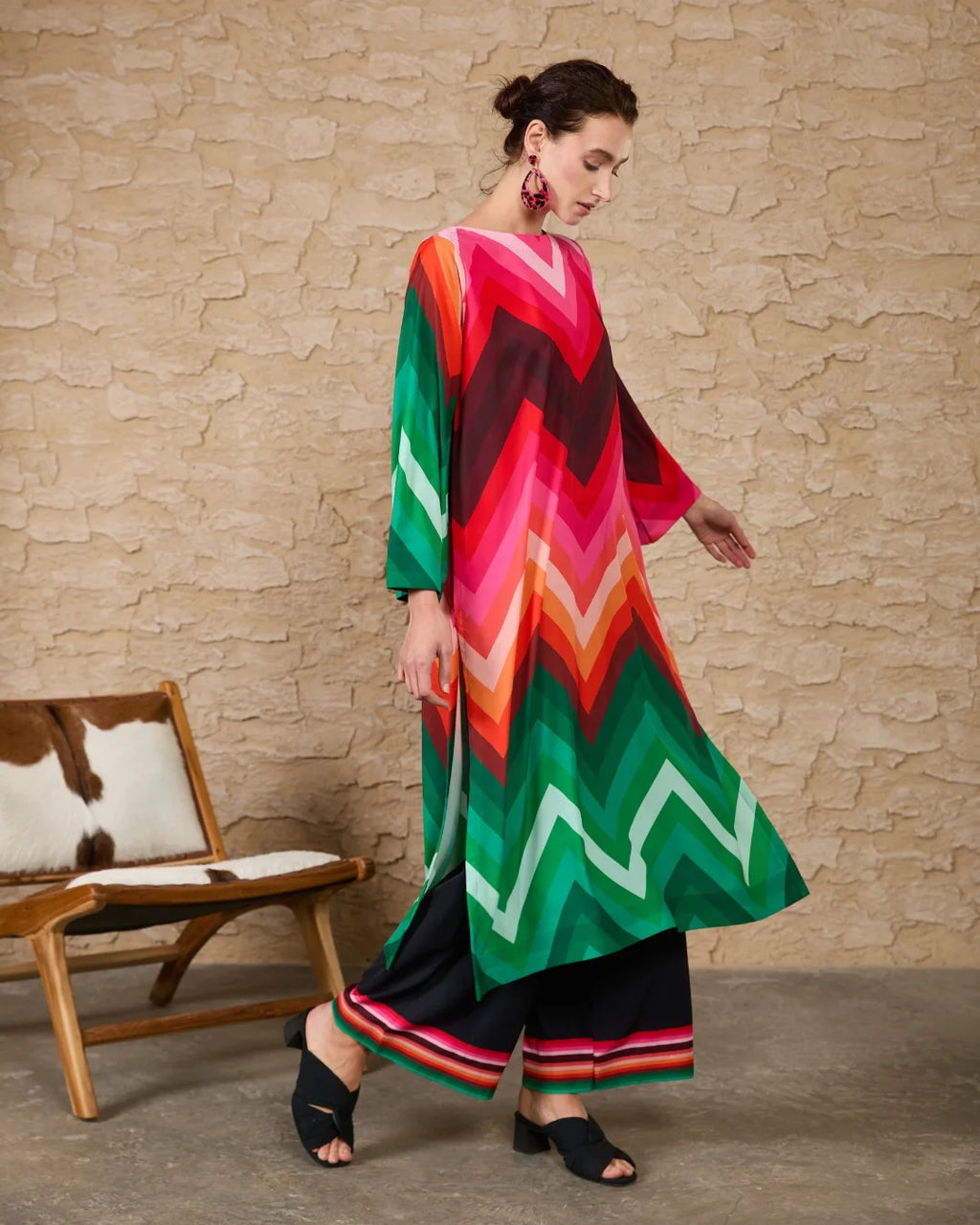 Rang Mehal – Vibrant Chevron Kurta