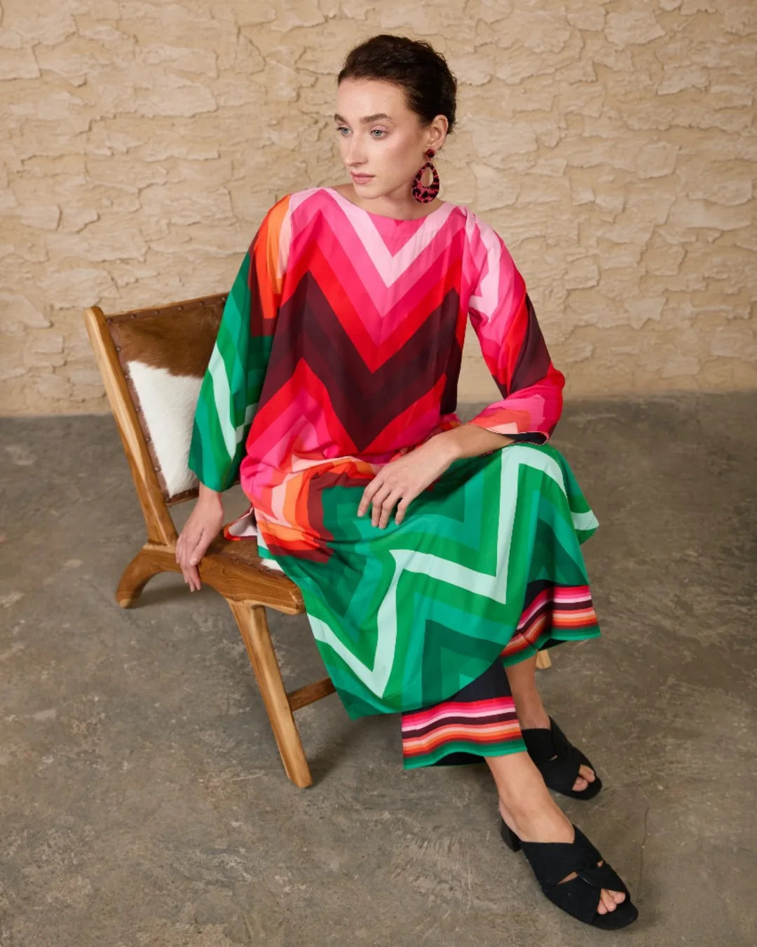 Rang Mehal – Vibrant Chevron Kurta