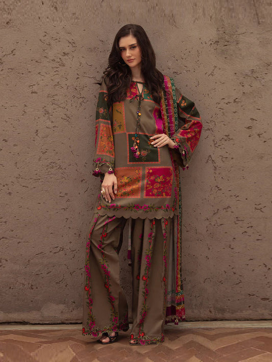 Arzoo – Floral Harmony Digital Printed 3 Piece Dress (Stitched)