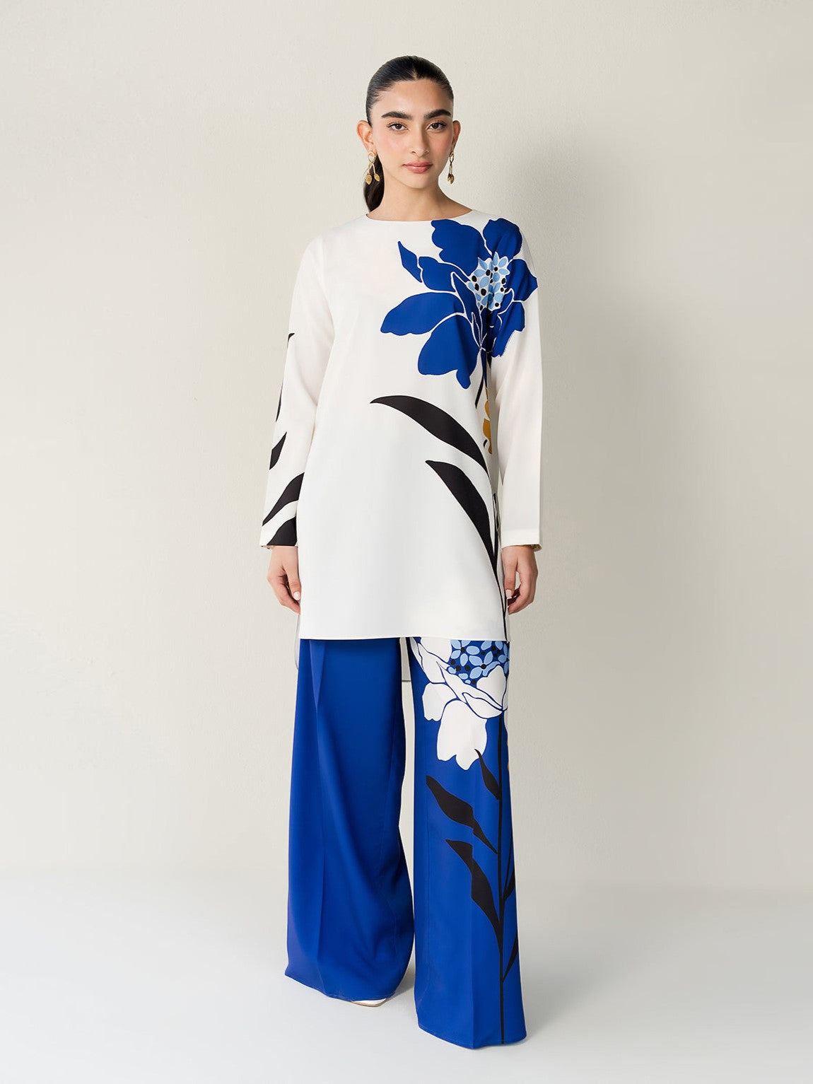 Blue Mirage – Floral Co-Ord Set (2-Piece)