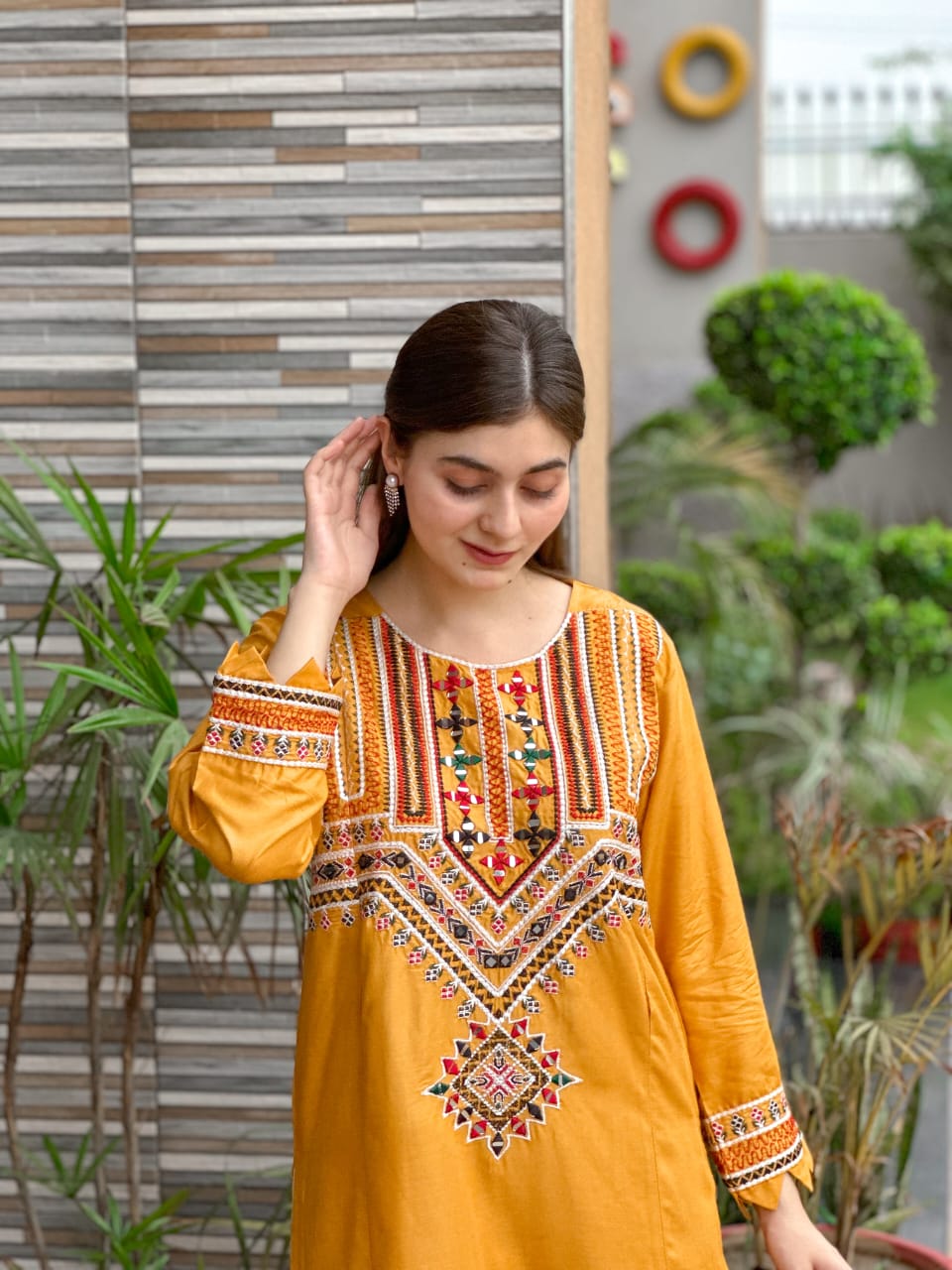 Sindhi Mirror Work Embroidery 2 Piece Dress Stitched