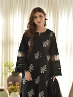 Horiya – Black 3-Piece Embroidered Lawn Set with Dupatta