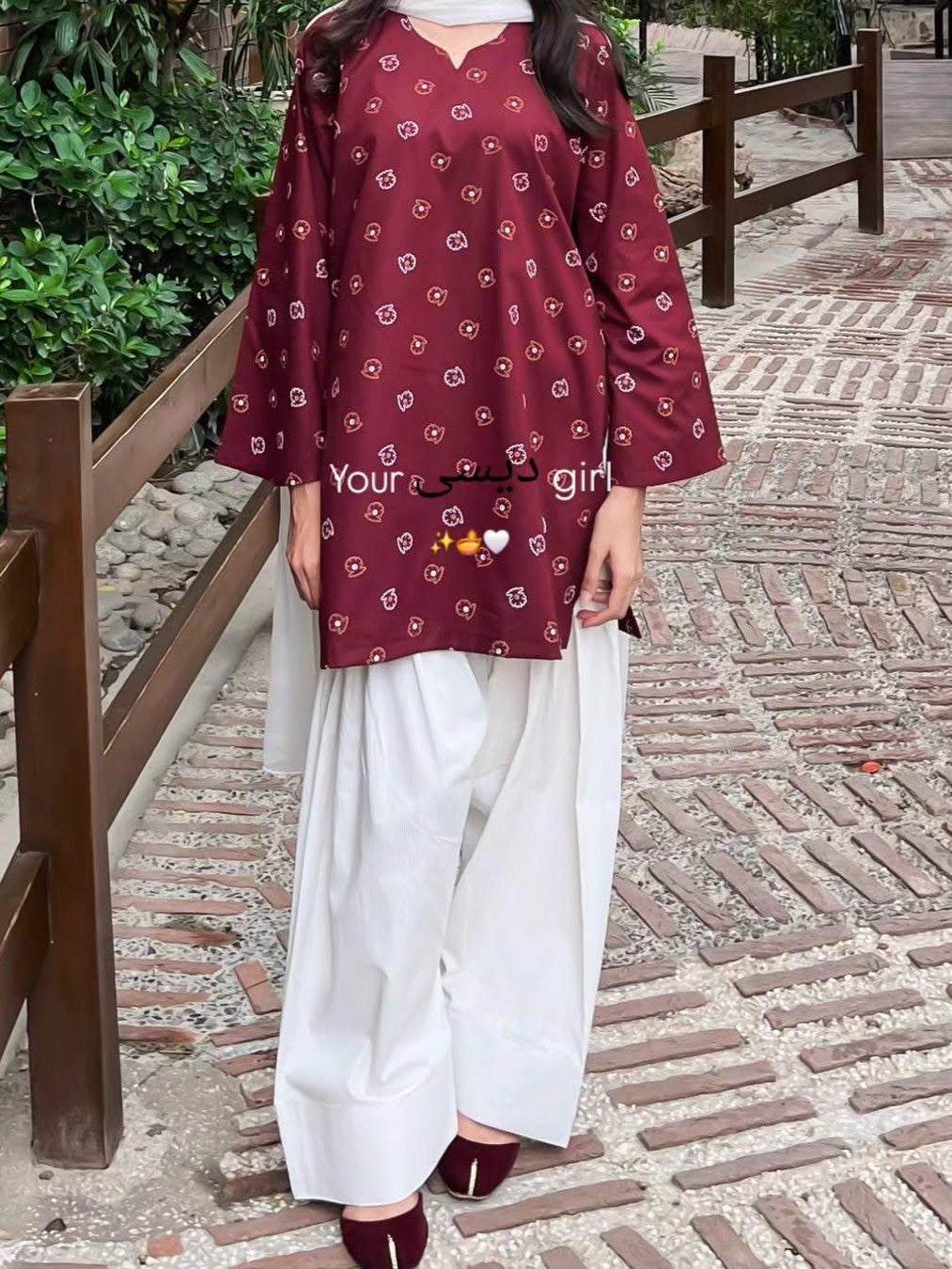Laal Pari – Digital Printed Co-Ord Set with Farshi Shalwar (2-Piece)