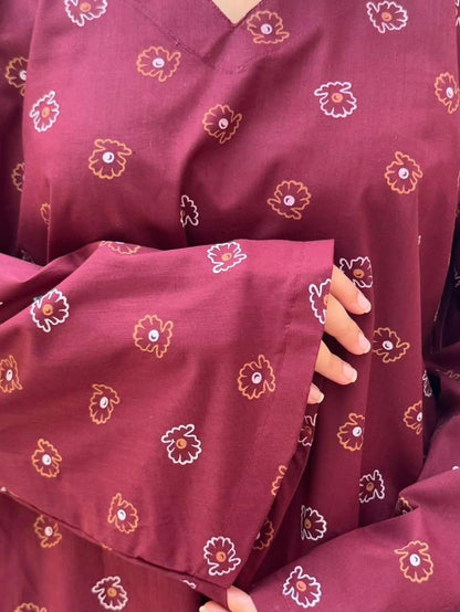 Laal Pari – Digital Printed Co-Ord Set with Farshi Shalwar (2-Piece)