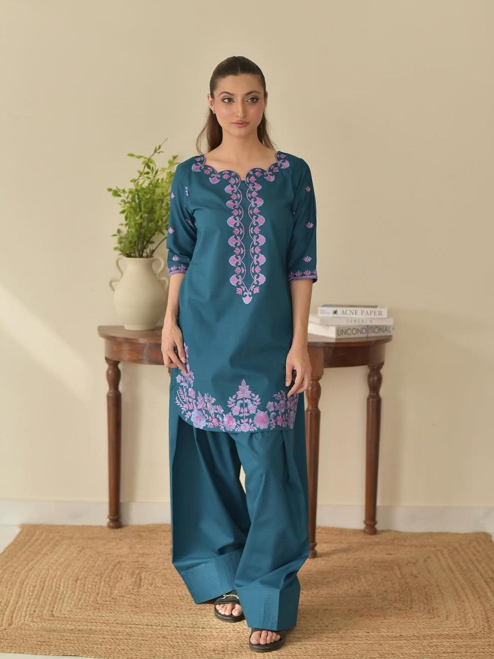 EZMA – Luxury Embroidered 3-Piece Suit (Stitched)