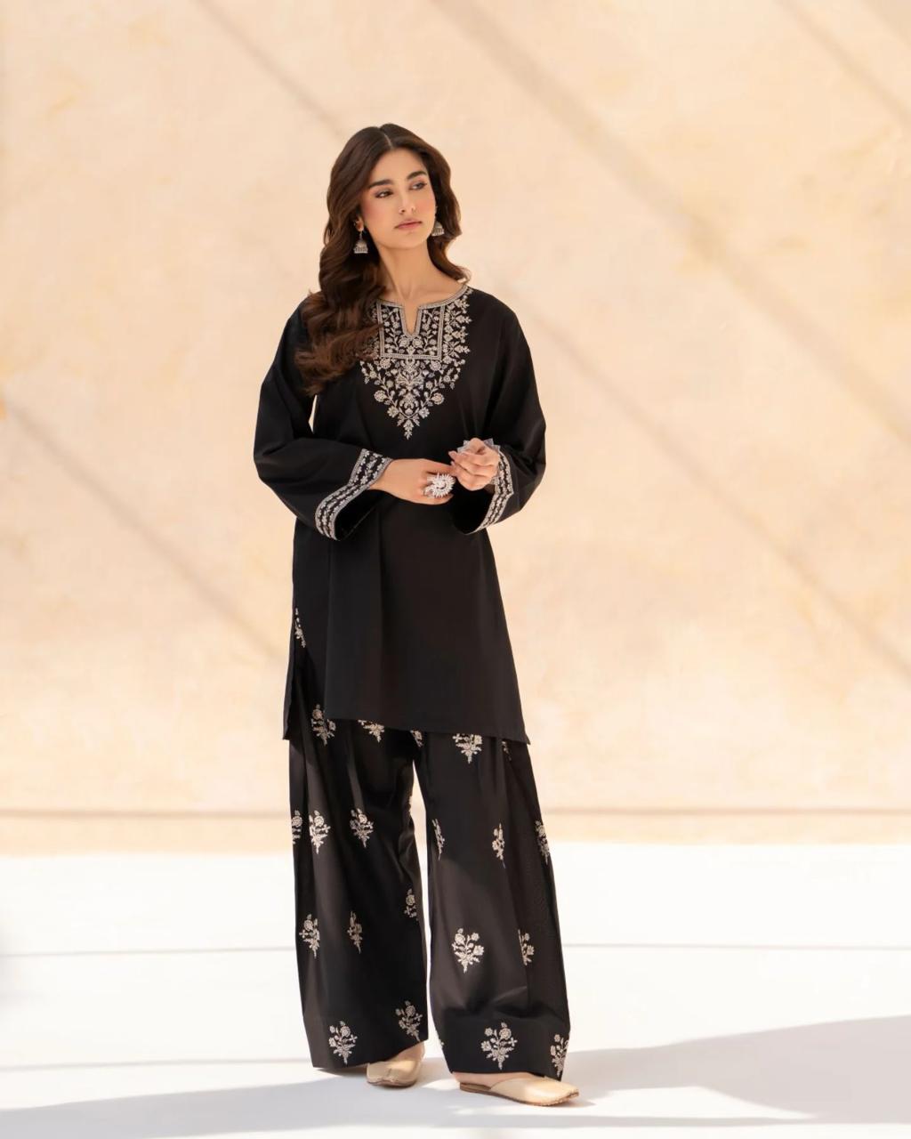 Black Pearl Embroidered Co-Ord