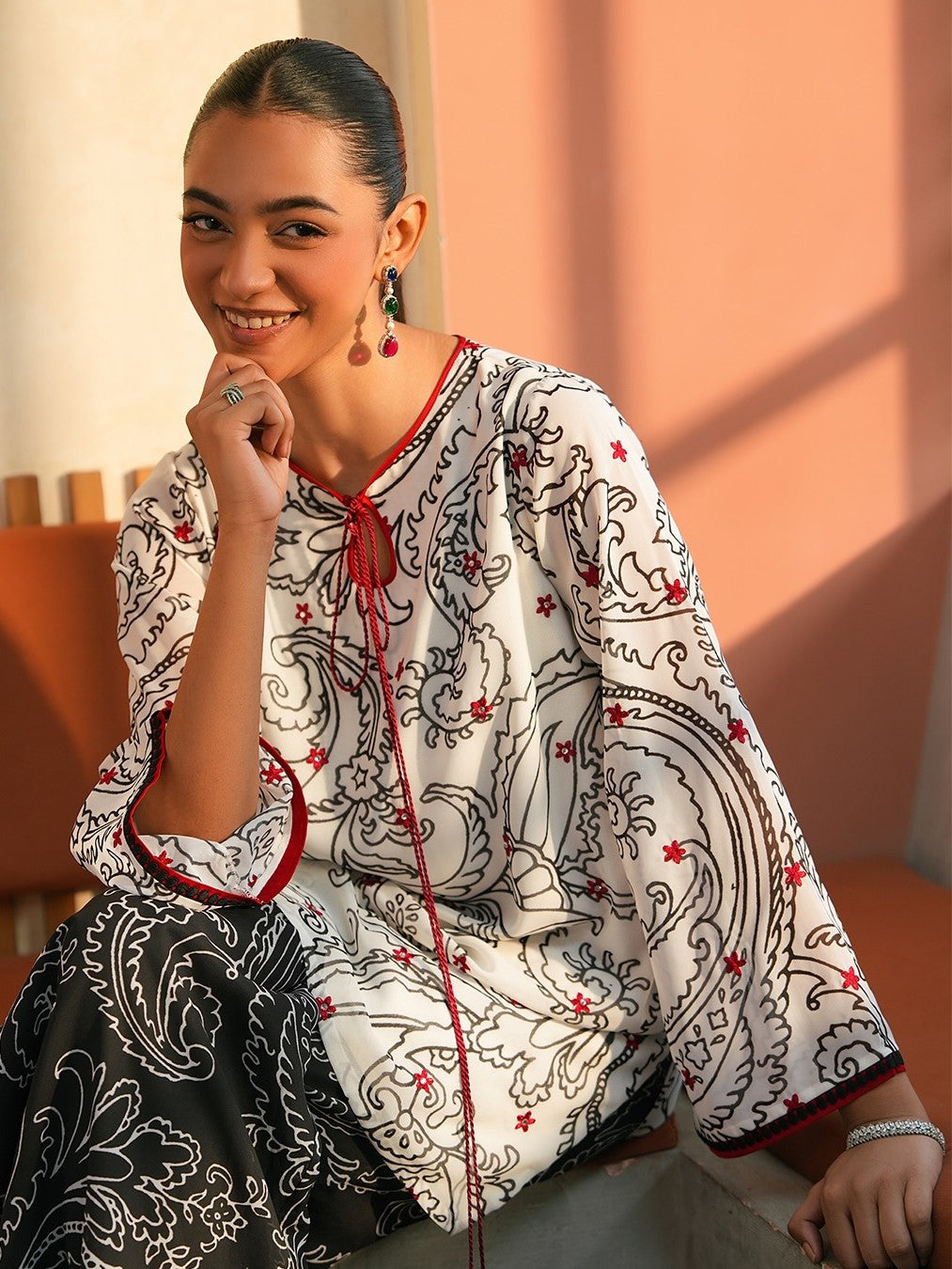 Mahira – Scarlet Touch Printed 3-Piece Suit