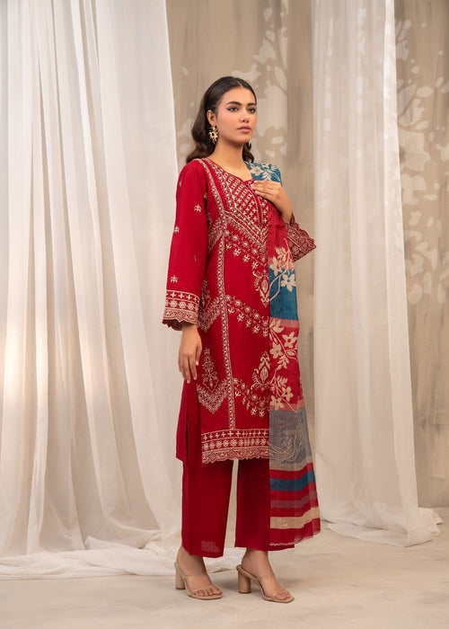 Maroon Majesty – Embroidered 3-Piece Suit
