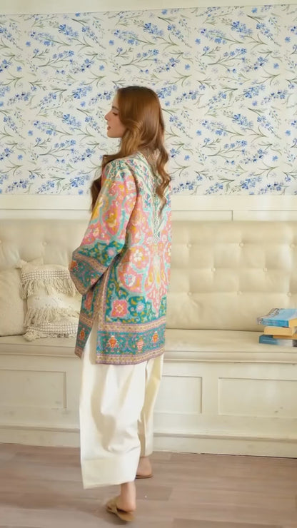 Mishal – Digital Printed Co-Ord Set with Farshi Shalwar (2-Piece)
