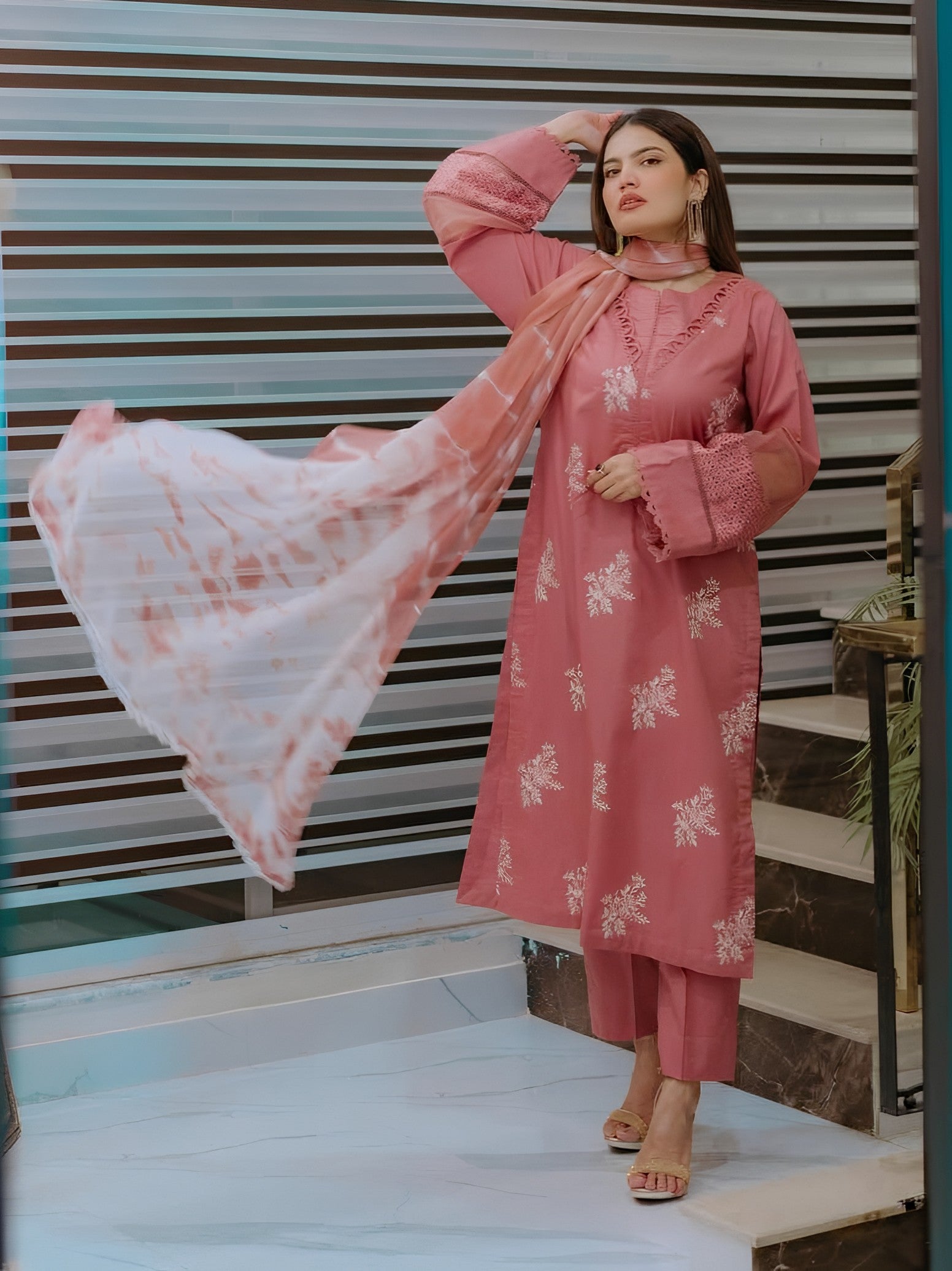 Horiya – Fully Embroidered Lawn Co-Ord Set (Shirt + Trouser)