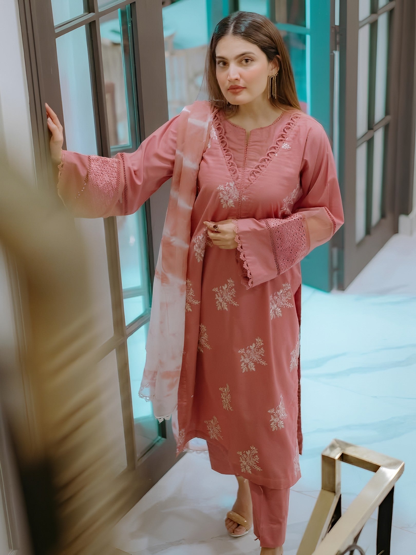 Horiya – Fully Embroidered Lawn Co-Ord Set (Shirt + Trouser)