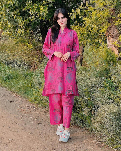 Dur-e-Fishan Printed 2 Piece Dress Stitched